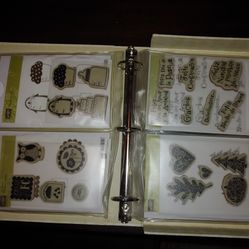 14 Stampin Up Stamp Sets (Mostly In Spanish) In Storage Binder