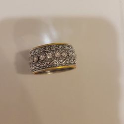 Turkish Cubic Zirconia Silver & Gold Ring