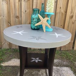 Round Side Or Coffee Table Grey Starfish