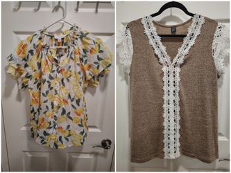 Lot of 2 Feminine Women's Tops, Size XL
