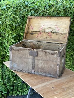 Old Vintage Rustic Trunk with florals