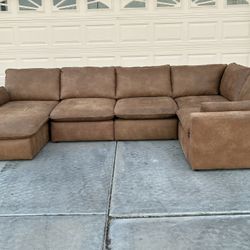 Camel Tan Feather Sectional-Free Delivery 