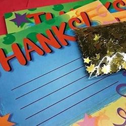 Thank You Note Cards with Star Confetti for All Occasions Party Supplies 8 Count