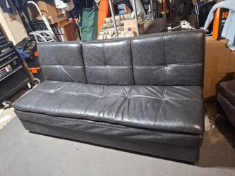 LEATHER CLICK-CLACK SOFA BED