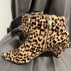 REAL Fur Leopard Print Boot/heels 