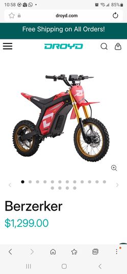 NEW SEALED BOX.42 MPH 50 Mile Range. Droyd Berzerker Electric Dirt Bike Red Black 48V 3000W. 3 Speed Retails for $1299 + Tax