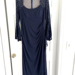Women's Sequinned Maxi Dress, Square Neck -3/4 Sleeve 