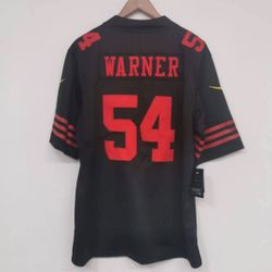 Niners Fred Warner 54 black men jersey ( All sizes available)