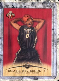 2008-09 Topps Hardwood - Russell Westbrook #104 Redwood Wood Yelling /15 (RC)