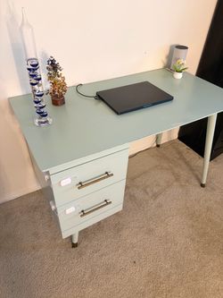 Sage Green Painted Desk with Drawers