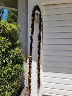 Like NEW Vtg 15' Halloween Gold Pumpkins Black Garland Decor