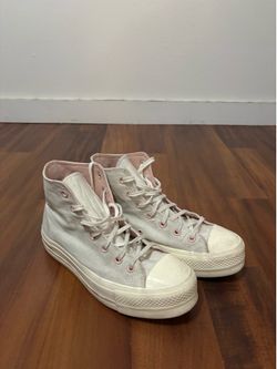 White/Pink Converse Platform