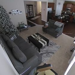 Three Seater Sofa and matching Two Seater Sofa. Beautiful Decorative Silver Nailhead Trim design. High Quality, Gray in color, Wood legs, Clean.