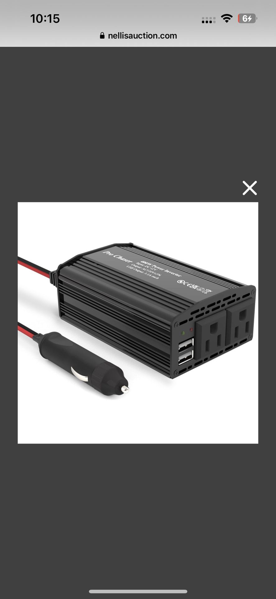 Pro Chaser 400W Power Inverter 12V DC To 110V AC Car Truck RV Inverter 6.2A Dual USB Charging Ports For Road Trips (Black)