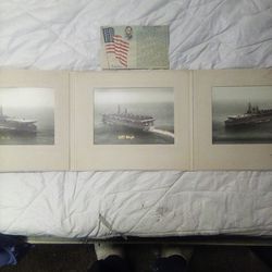 Vintage USS Right Pictures Along With Lincoln's Address Postcard
