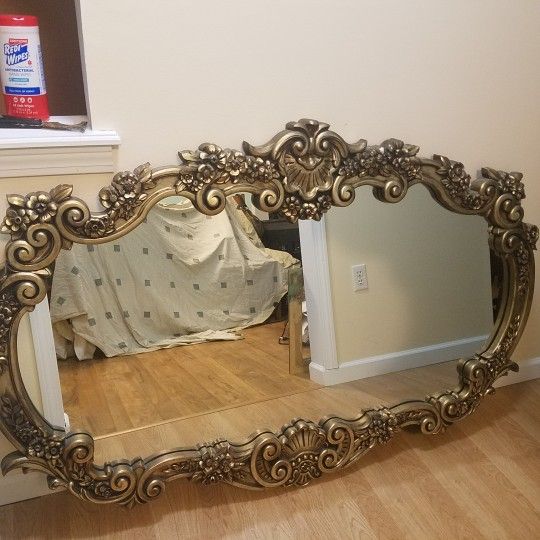 Ornate Golden Mirror