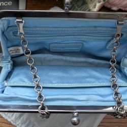 Tommy Bahama Blue Leather Purse 