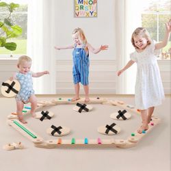 Wooden Balance Beam, 6 PCS Toddler Balance Boards