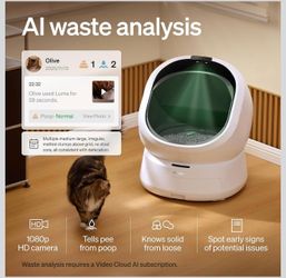PETLIBRO Automatic Litter Box with AI-Camera Waste Analysis & 90-Day AI TriaOpen-Top Self Cleaning Litter Box for Large Cats with Multi-Cats Recogniti