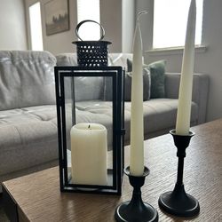 Candlestick Holder And Lanterns