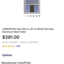 Storm And Screen  Door /cat Door 36"x80"