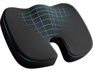 Skechers Memory Foam Seat Cushion,Office Chair Cushion for Tailbone Pain Relief,Butt Pillow for Office Chair,Car seat Cushion,Computer Desk,Long Sitti