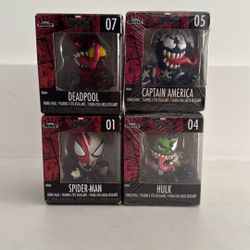 FUNKO MINIS MARVEL VENOM LOT / DEADPOOL / CAPTAIN AMERICA / SPIDERMAN / HULK LOT X4