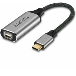 Answin USB C to Mini Displayport (4K@60Hz), Thunderbolt 3 to Mini DisplayPort Adapter for iPhone 15 Series, M1/M2 MacBook, MacBook Air/Pro 2016-2023, 