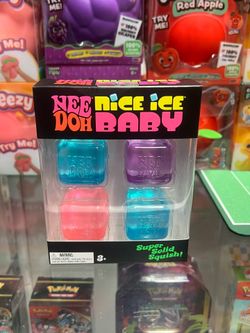 Nee Doh Nice Ice Baby Super Solid Squishy Gel Squeeze Toy Cubes 4 Pack 🧊