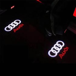 Audi Car Door Logo Lights Puddle Lamp Welcome Ghost Shadow Lights (Advanced HD GLASS LENS- NO Film)  