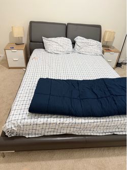 Dania leather finish bed