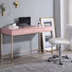 New Pink Writing Desk With Drawers 