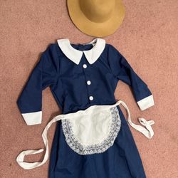 New Xl Kids Girls Vintage Renaissance Prairie Peasant Colonial Apron Dress