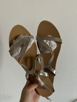 Silver rhinestone sandals 