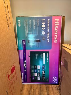BRAND NEW 55" Hisense 4K Smart TV + New Premium Stand + New TV Console