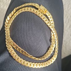 MIAMI CUBAN CHAIN 24" STAMP 14K