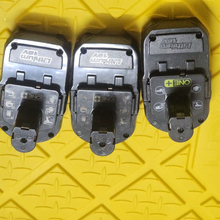 Lot Of 3 Ryobi P189 18V ONE+ 1.5Ah Lithium-Ion Battery *For Parts/Not Working*