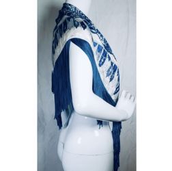 NEW BCBGMaxAzria 100% Silk Triangular Wrap With Fringe