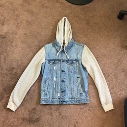 Abercrombie & Fitch Hooded Denim Jacket - Men's Size Medium BRAND NEW