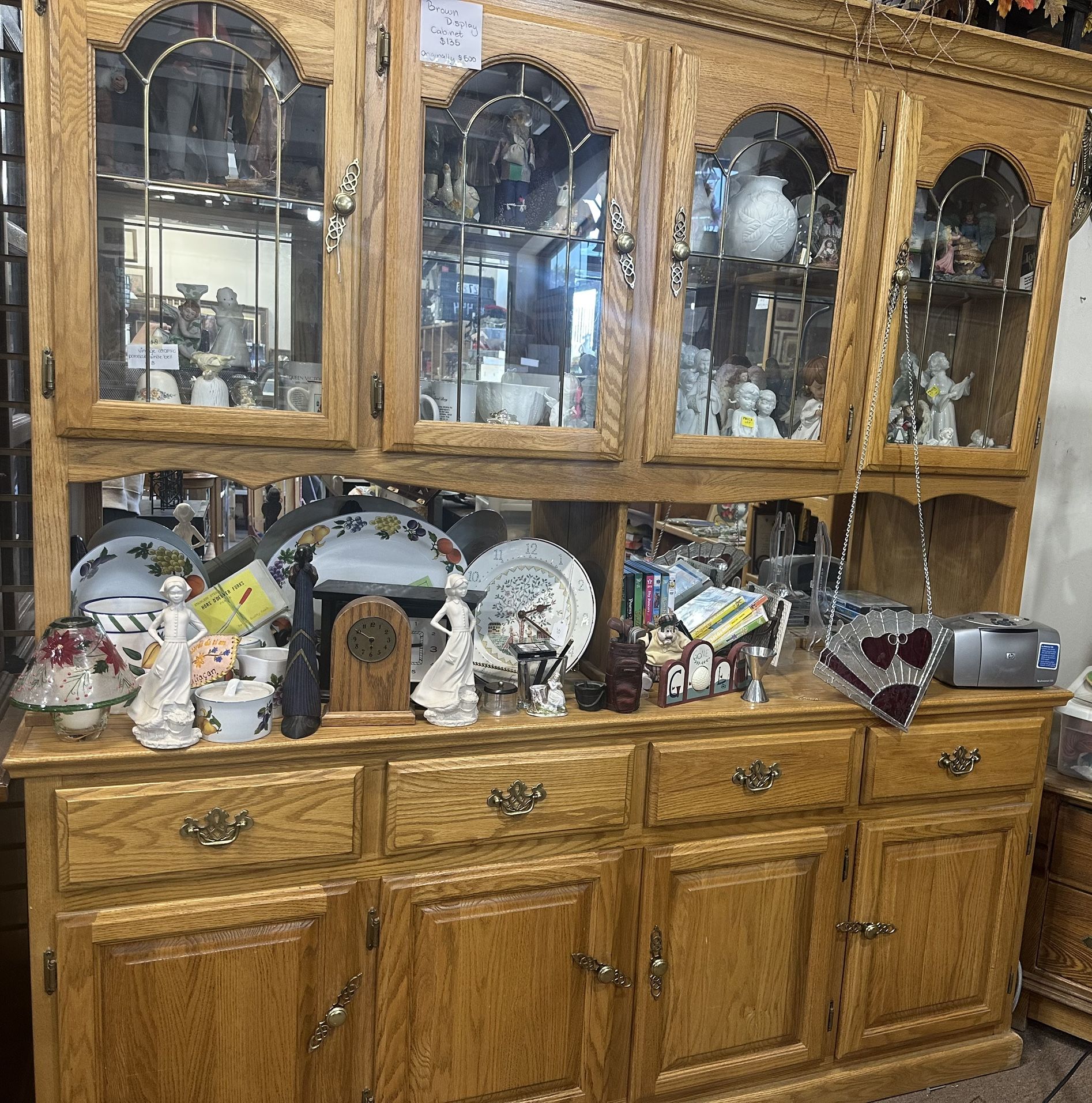 Light brown display cabinet
