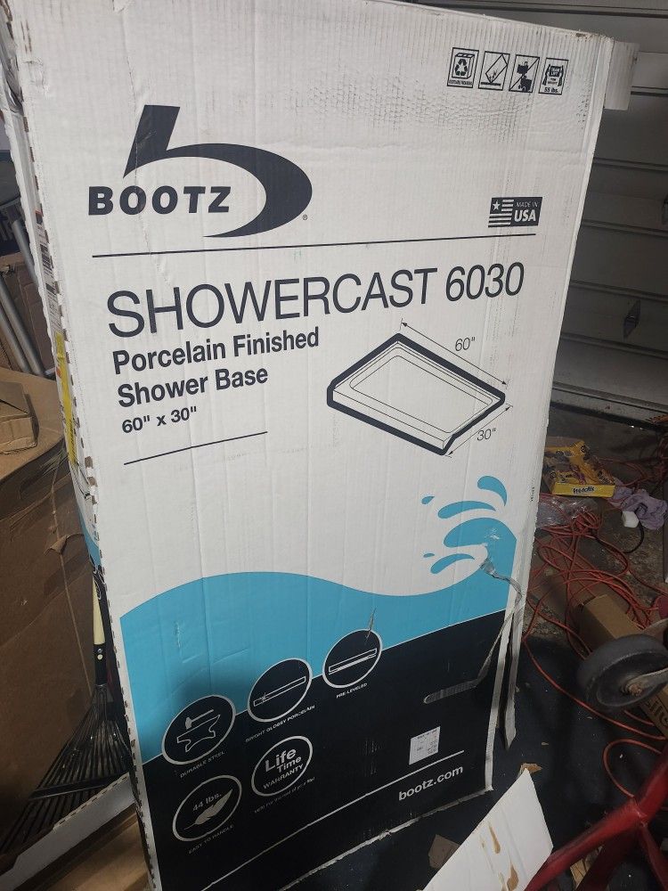 ShowerCast 60in x 30in Right Drain Pan Base(White) BRAND NEW