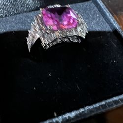Nice Pink Cocktail Ring 