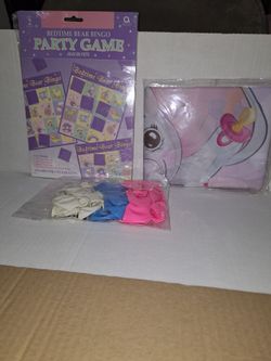 Gender Reveal banner & party game bingo