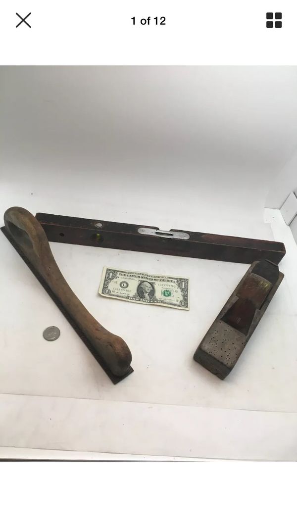 Vintage Antique Primitive Wooden Carpenter Tools Planer Vintage Antique Primitive Wooden Carpenter Tools Planer