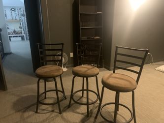 3 Piece Bar Stools in Brown Color
