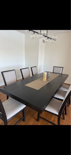 dining table and 8 chairs
