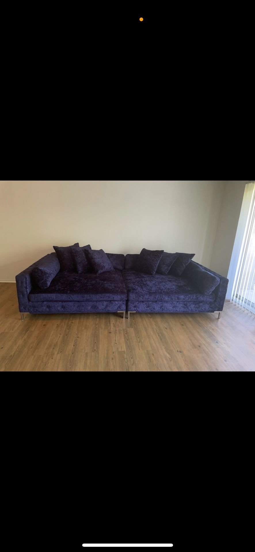 Year Old Big Velvet Blue Couch