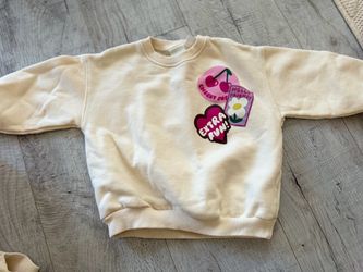Kids Cream Graphic Crewneck Sweatshirt