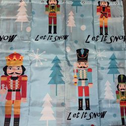 Nutcracker Fabric Shower Curtain With Rings