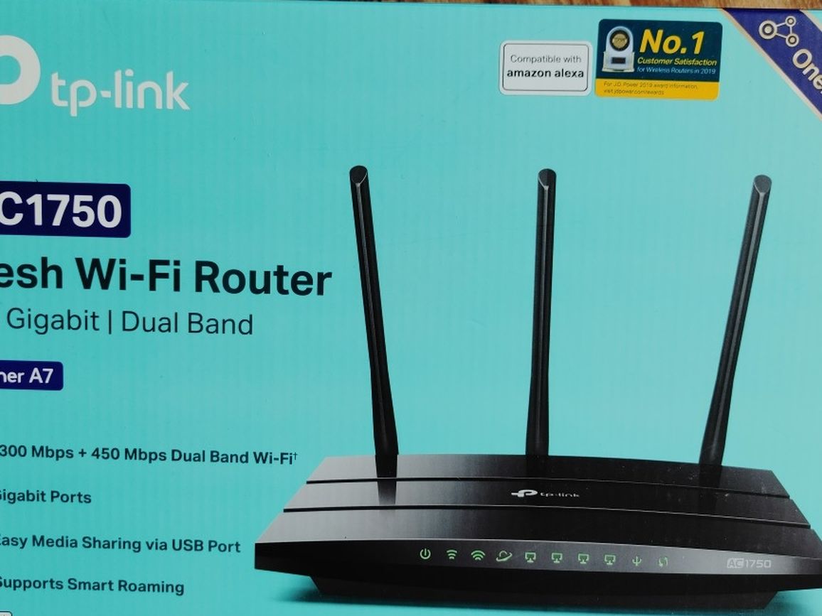 TP-Link AC1750 Smart WiFi Router (Archer A7) -Dual Band Gigabit Wireless Internet Router for Home, Works with Alexa, VPN Server, Parental Control, QoS